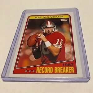 Joe Montana Record Breaker 1988 Topps Football Card #4  San Francisco 49ers
